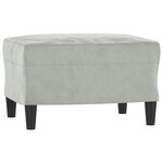 vidaXL Fauteuil avec repose-pied Gris clair 60 cm Velours