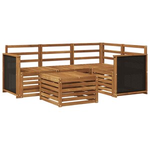 vidaXL Ensemble de canapés d'extérieur 5 pc Naturel Polyester