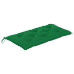 vidaXL Banc de jardin avec coussin vert 112 cm Bois de teck massif