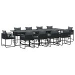 vidaXL Ensemble de salle à manger pour jardin 11 Pièces Noir Acier