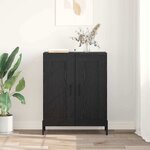 vidaXL Buffet Chêne noir 69 5 x 34 x 90 cm Bois d'ingénierie et fer