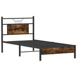 vidaXL Cadre de lit sans matelas chêne fumé 80x200cm bois d'ingénierie