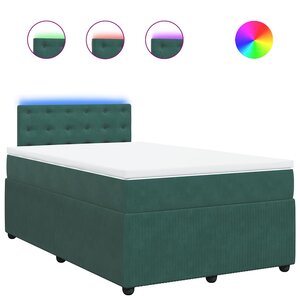 vidaXL Sommier à lattes de lit et matelas Vert foncé 120x200cm Velours