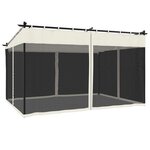 vidaXL Tonnelle avec parois en filet crème 4x3 m acier