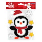 Stickers gel Noël pour fenêtre - Pingouin de Noël