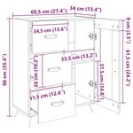 vidaXL Buffet chêne fumé 69 5x34x90 cm bois d'ingénierie