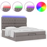 VidaXL Cadre de lit ottoman avec matelas taupe 180x200 cm tissu