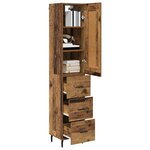 vidaXL Haut Armoire Bois Ancien 34 5 x 34 x 180 cm Bois d'ingénierie