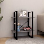 vidaXL Bibliothèque à 2 niveaux Gris 60x30x70 cm Bois de pin massif