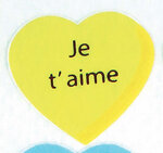 Stickers coeur je t'aime 2 cm multicolore x 54 pièces