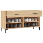 vidaXL Banc à chaussures chêne sonoma 102x35x55 cm bois d'ingénierie
