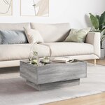 vidaXL Table basse avec LED sonoma gris 70x50x30 cm bois d'ingénierie