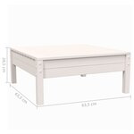 vidaXL Salon de jardin 3 Pièces avec coussins Blanc Bois de pin massif