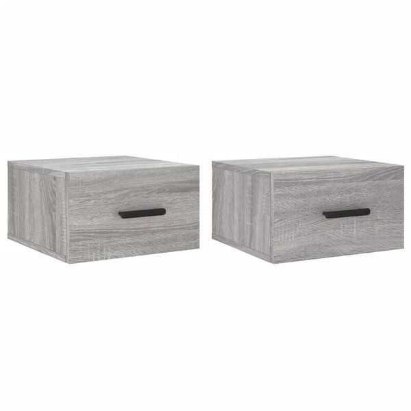vidaXL Tables de chevet murales 2 Pièces sonoma gris 35x35x20 cm