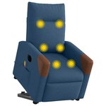 vidaXL Fauteuil inclinable de massage électrique bleu tissu