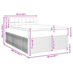 vidaXL Sommier à lattes de lit et matelas Gris clair 160x200cm Velours