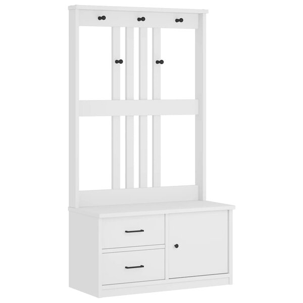 vidaXL Portemanteau SANDNES blanc 87x40x159 5 cm bois massif pin