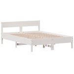 vidaXL Cadre de lit sans matelas blanc 135x190 cm bois de pin massif