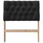 vidaXL Tête de lit capitonnée Noir 75 cm Pin massif