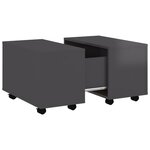 vidaXL Table basse gris brillant 60x60x38 cm bois d'ingénierie