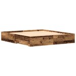 Cadre de lit vidaXL avec tiroirs en vieux bois 180x200 cm en bois reconstitué