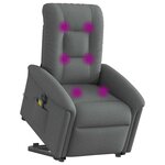 vidaXL Fauteuil inclinable de massage électrique Gris foncé Tissu