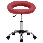 vidaXL Chaise de travail roulante Rouge bordeaux Similicuir