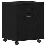 Cabinet roulant vidaXL en chêne noir 45x38x54 cm en bois d'ingénierie