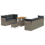 vidaXL Ensemble de canapé de jardin 10 Pièces Gris polyrotin