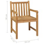 vidaXL Ensemble à manger de jardin 7 Pièces Bois de teck solide