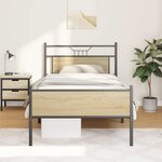 vidaXL Cadre de lit sans matelas chêne sonoma 100x200 cm
