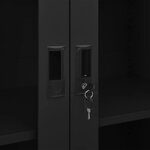 Armoire de bureau avec 3 étagères réglables rangement sécurisé 90 x 40 x 180 cm en acier noir 02_0046808