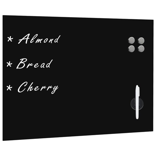 vidaXL Tableau noir magnétique mural en verre 80 x 60 cm