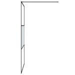 vidaXL Paroi de douche Noir 115x195 cm Verre ESG demi-dépoli