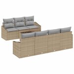 vidaXL Ensemble de canapé de jardin avec coussin 8 Pièces Beige et gris