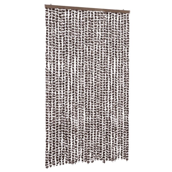 vidaXL Rideau anti-mouches marron et blanc 118x220 cm chenille