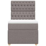 vidaXL Sommier à lattes de lit avec matelas Taupe 90x190 cm Tissu