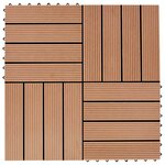 vidaXL Carreau de terrasse 11 Pièces Teck 30 x 30 cm WPC