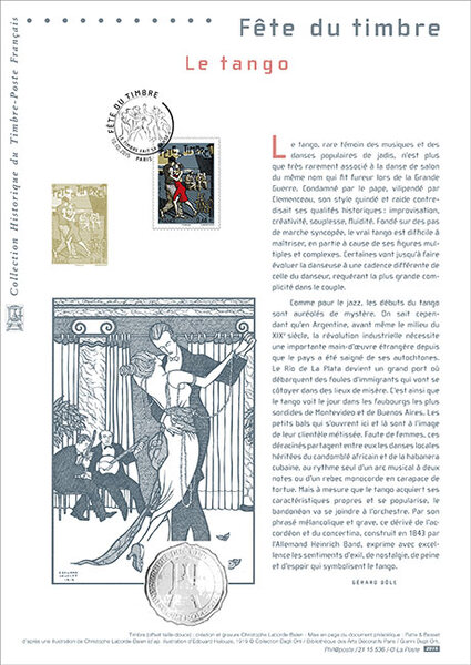 Document philatélique Fête du Timbre - Le tango