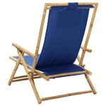 vidaXL Chaise de relaxation inclinable bleu marine bambou et tissu