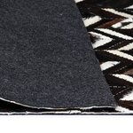 vidaXL Tapis Cuir véritable Patchwork 190 x 290 cm Chevron Noir/Blanc