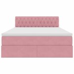 vidaXL Lit de Rangement avec matelas Rose 140 x 190 cm Velours