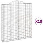 vidaXL Paniers à gabions arqués 10 Pièces 200x30x220/240 cm fer galvanisé