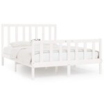 vidaXL Cadre de lit sans matelas blanc 140x200 cm bois massif