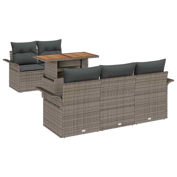 vidaXL Ensemble de canapé de jardin 6 Pièces Gris 100 x 55 x 73 cm