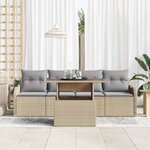 vidaXL Ensemble de canapé de jardin 5 Pièces Beige Poly Rattan