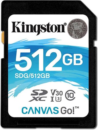 Carte mémoire Secure Digital (SD) Kingston Canvas Select 512 Go SDXC Class 10 avec adaptateur