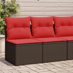 vidaXL Salon de jardin avec coussins 2Pièces marron résine tressée acacia