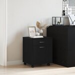 Cabinet roulant vidaXL en chêne noir 45x38x54 cm en bois d'ingénierie