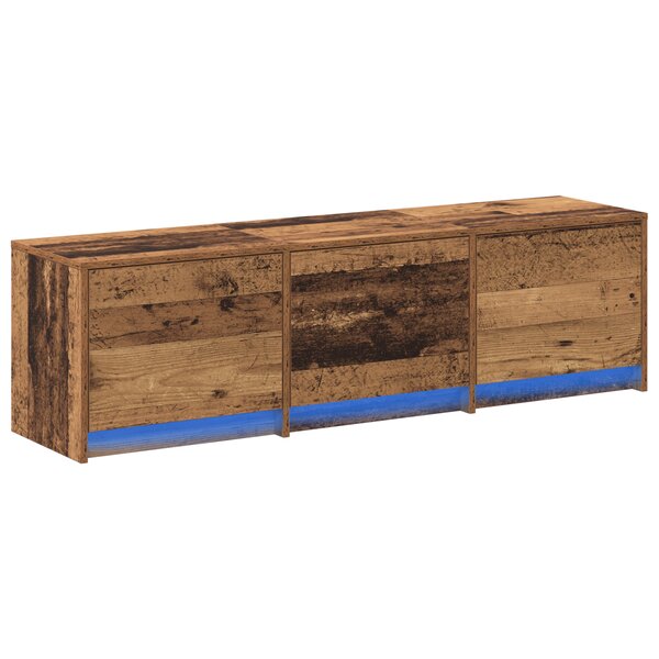 vidaXL Meuble TV avec LED Bois Vieilli 140x34x40 cm Bois reconstitué